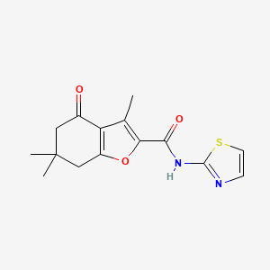 3,6,6-trimethyl-4-oxo-N-(1,3-thiazol-2-yl)-4,5,6,7-tetrahydro-1-benzofuran-2-carboxamide