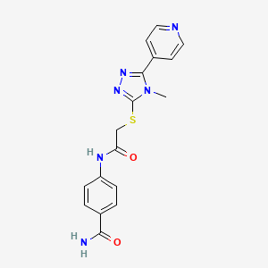 4-[2-(4-Methyl-5-(4-pyridyl)-1,2,4-triazol-3-ylthio)acetylamino]benzamide