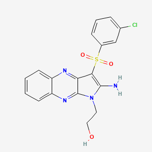 2-{2-amino-3-[(3-chlorophenyl)sulfonyl]-1H-pyrrolo[2,3-b]quinoxalin-1-yl}ethanol