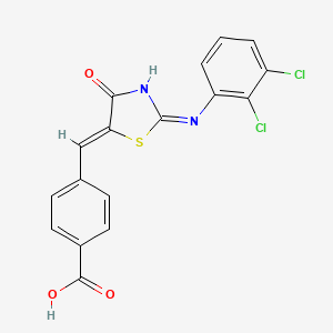 4-[(Z)-{2-[(2,3-dichlorophenyl)amino]-4-oxo-1,3-thiazol-5(4H)-ylidene}methyl]benzoic acid