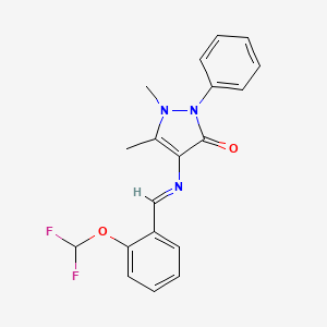 4-({[2-(difluoromethoxy)phenyl]methylidene}amino)-1,5-dimethyl-2-phenyl-2,3-dihydro-1H-pyrazol-3-one