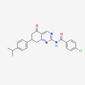 4-chloro-N-{5-oxo-7-[4-(propan-2-yl)phenyl]-5,6,7,8-tetrahydroquinazolin-2-yl}benzamide