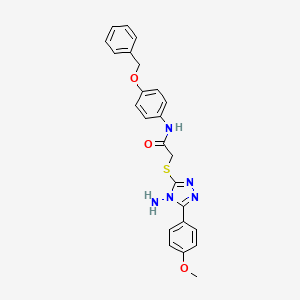 molecular formula C24H23N5O3S B15098209 2-[4-amino-5-(4-methoxyphenyl)(1,2,4-triazol-3-ylthio)]-N-[4-(phenylmethoxy)ph enyl]acetamide 