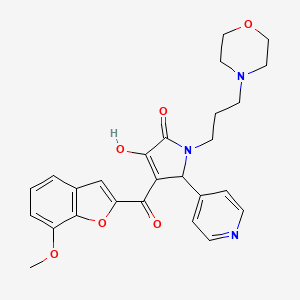 molecular formula C26H27N3O6 B15098218 3-Hydroxy-4-[(7-methoxybenzo[d]furan-2-yl)carbonyl]-1-(3-morpholin-4-ylpropyl)-5-(4-pyridyl)-3-pyrrolin-2-one 