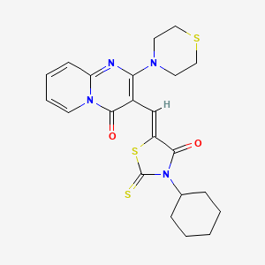 3-[(Z)-(3-cyclohexyl-4-oxo-2-thioxo-1,3-thiazolidin-5-ylidene)methyl]-2-(thiomorpholin-4-yl)-4H-pyrido[1,2-a]pyrimidin-4-one