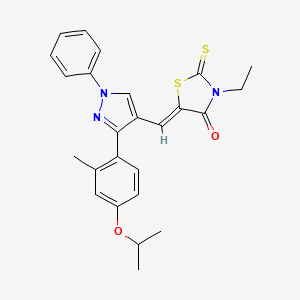 (5Z)-3-ethyl-5-({3-[2-methyl-4-(propan-2-yloxy)phenyl]-1-phenyl-1H-pyrazol-4-yl}methylidene)-2-thioxo-1,3-thiazolidin-4-one