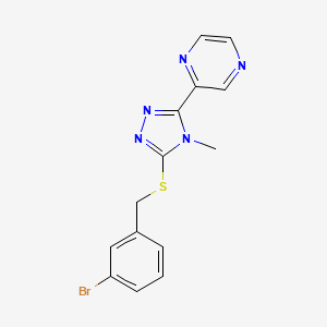 3-[(3-Bromophenyl)methylthio]-4-methyl-5-pyrazin-2-yl-1,2,4-triazole