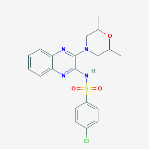 4-chloro-N-[3-(2,6-dimethylmorpholin-4-yl)quinoxalin-2-yl]benzene-1-sulfonamide