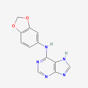 molecular formula C12H9N5O2 B15098314 N-(1,3-benzodioxol-5-yl)-7H-purin-6-amine 