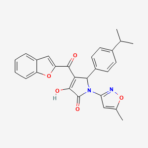 4-(Benzo[d]furan-2-ylcarbonyl)-3-hydroxy-5-[4-(methylethyl)phenyl]-1-(5-methyl isoxazol-3-yl)-3-pyrrolin-2-one