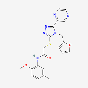 molecular formula C21H20N6O3S B15098324 2-[4-(2-furylmethyl)-5-pyrazin-2-yl(1,2,4-triazol-3-ylthio)]-N-(2-methoxy-5-me thylphenyl)acetamide 