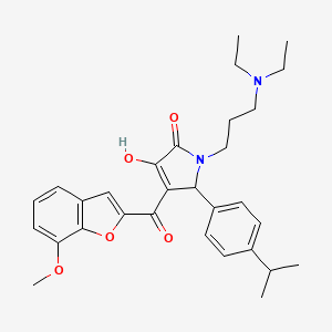 molecular formula C30H36N2O5 B15098330 1-[3-(Diethylamino)propyl]-3-hydroxy-4-[(7-methoxybenzo[d]furan-2-yl)carbonyl]-5-[4-(methylethyl)phenyl]-3-pyrrolin-2-one 