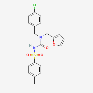 molecular formula C20H19ClN2O4S B15098336 N-[(4-chlorobenzyl)(furan-2-ylmethyl)carbamoyl]-4-methylbenzenesulfonamide 