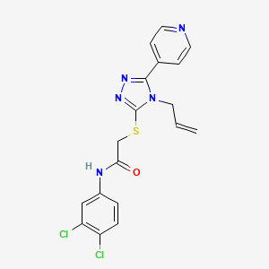 molecular formula C18H15Cl2N5OS B15098346 N-(3,4-dichlorophenyl)-2-(4-prop-2-enyl-5-(4-pyridyl)(1,2,4-triazol-3-ylthio)) acetamide 