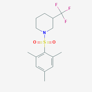 molecular formula C15H20F3NO2S B15098366 3-(Trifluoromethyl)-1-(2,4,6-trimethylbenzenesulfonyl)piperidine 