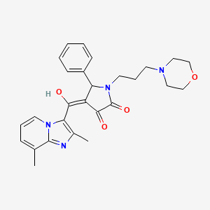 (4E)-4-[(2,8-dimethylimidazo[1,2-a]pyridin-3-yl)(hydroxy)methylidene]-1-[3-(morpholin-4-yl)propyl]-5-phenylpyrrolidine-2,3-dione