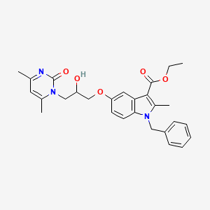 molecular formula C28H31N3O5 B15098381 ethyl 1-benzyl-5-(3-(4,6-dimethyl-2-oxopyrimidin-1(2H)-yl)-2-hydroxypropoxy)-2-methyl-1H-indole-3-carboxylate 