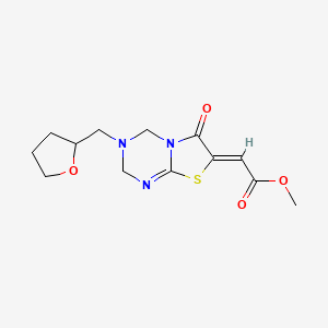 methyl (2Z)-[6-oxo-3-(tetrahydrofuran-2-ylmethyl)-3,4-dihydro-2H-[1,3]thiazolo[3,2-a][1,3,5]triazin-7(6H)-ylidene]ethanoate