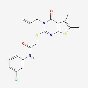 N-(3-chlorophenyl)-2-{[5,6-dimethyl-4-oxo-3-(prop-2-en-1-yl)-3,4-dihydrothieno[2,3-d]pyrimidin-2-yl]sulfanyl}acetamide