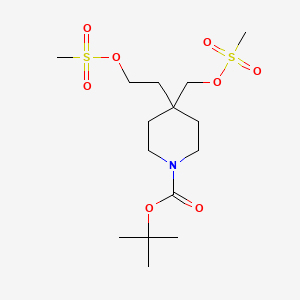 molecular formula C15H29NO8S2 B1509844 tert-Butyl 4-(2-((methylsulfonyl)oxy)ethyl)-4-(((methylsulfonyl)oxy)methyl)piperidine-1-carboxylate CAS No. 929301-95-1