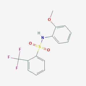 molecular formula C14H12F3NO3S B15098447 N-(2-methoxyphenyl)-2-(trifluoromethyl)benzenesulfonamide 