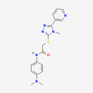 molecular formula C18H20N6OS B15098478 N-[4-(dimethylamino)phenyl]-2-{[4-methyl-5-(pyridin-3-yl)-4H-1,2,4-triazol-3-yl]sulfanyl}acetamide 