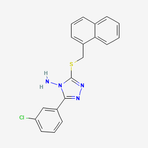 molecular formula C19H15ClN4S B15098503 5-(3-Chlorophenyl)-3-(naphthylmethylthio)-1,2,4-triazole-4-ylamine 