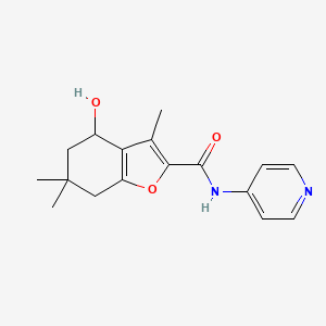 molecular formula C17H20N2O3 B15098520 4-hydroxy-3,6,6-trimethyl-N-(pyridin-4-yl)-4,5,6,7-tetrahydro-1-benzofuran-2-carboxamide 