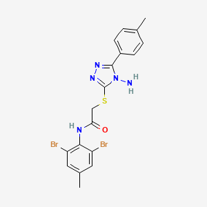 2-{[4-amino-5-(4-methylphenyl)-4H-1,2,4-triazol-3-yl]sulfanyl}-N-(2,6-dibromo-4-methylphenyl)acetamide