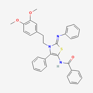 N-[(2E)-3-[2-(3,4-dimethoxyphenyl)ethyl]-4-phenyl-2-(phenylimino)-2,3-dihydro-1,3-thiazol-5-yl]benzamide