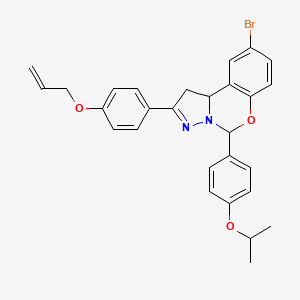 9-Bromo-5-[4-(propan-2-yloxy)phenyl]-2-[4-(prop-2-en-1-yloxy)phenyl]-1,10b-dihydropyrazolo[1,5-c][1,3]benzoxazine