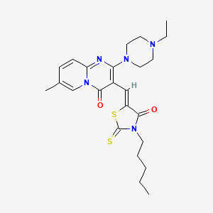 2-(4-ethylpiperazin-1-yl)-7-methyl-3-[(Z)-(4-oxo-3-pentyl-2-thioxo-1,3-thiazolidin-5-ylidene)methyl]-4H-pyrido[1,2-a]pyrimidin-4-one