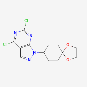 4,6-dichloro-1-(1,4-dioxaspiro[4.5]decan-8-yl)-1H-pyrazolo[3,4-d]pyrimidine