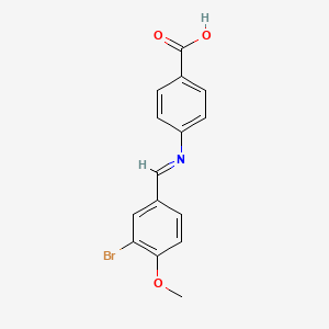 4-{[(3-Bromo-4-methoxyphenyl)methylidene]amino}benzoic acid