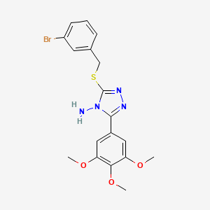 molecular formula C18H19BrN4O3S B15098617 3-[(3-bromobenzyl)sulfanyl]-5-(3,4,5-trimethoxyphenyl)-4H-1,2,4-triazol-4-amine 