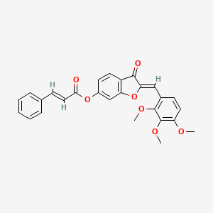 (2Z)-3-oxo-2-(2,3,4-trimethoxybenzylidene)-2,3-dihydro-1-benzofuran-6-yl (2E)-3-phenylprop-2-enoate