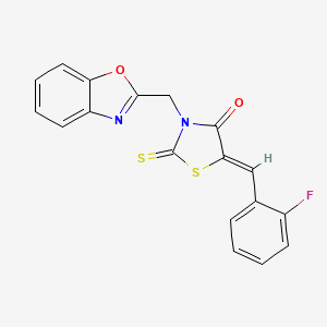 (5Z)-3-(1,3-benzoxazol-2-ylmethyl)-5-(2-fluorobenzylidene)-2-thioxo-1,3-thiazolidin-4-one