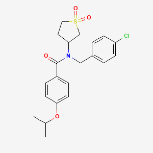 molecular formula C21H24ClNO4S B15098641 N-(4-chlorobenzyl)-N-(1,1-dioxidotetrahydrothiophen-3-yl)-4-(propan-2-yloxy)benzamide 