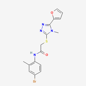 molecular formula C16H15BrN4O2S B15098676 N-(4-bromo-2-methylphenyl)-2-{[5-(furan-2-yl)-4-methyl-4H-1,2,4-triazol-3-yl]sulfanyl}acetamide 