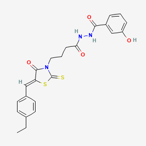 N'-{4-[(5Z)-5-(4-ethylbenzylidene)-4-oxo-2-thioxo-1,3-thiazolidin-3-yl]butanoyl}-3-hydroxybenzohydrazide