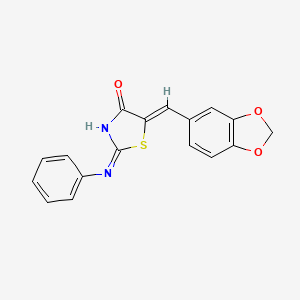 (2E,5Z)-5-(1,3-benzodioxol-5-ylmethylidene)-2-(phenylimino)-1,3-thiazolidin-4-one