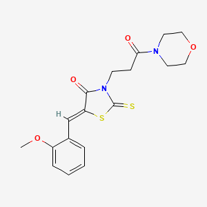 molecular formula C18H20N2O4S2 B15098693 (5Z)-5-(2-methoxybenzylidene)-3-[3-(morpholin-4-yl)-3-oxopropyl]-2-thioxo-1,3-thiazolidin-4-one 