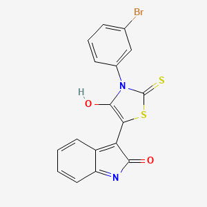 (3Z)-3-[3-(3-bromophenyl)-4-oxo-2-thioxo-1,3-thiazolidin-5-ylidene]-1,3-dihydro-2H-indol-2-one