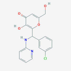 2-[(3-chlorophenyl)(pyridin-2-ylamino)methyl]-3-hydroxy-6-(hydroxymethyl)-4H-pyran-4-one