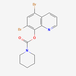 molecular formula C15H14Br2N2O2 B15098774 5,7-Dibromoquinolin-8-yl piperidine-1-carboxylate 