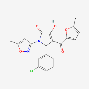 (4E)-5-(3-chlorophenyl)-4-[hydroxy(5-methylfuran-2-yl)methylidene]-1-(5-methyl-1,2-oxazol-3-yl)pyrrolidine-2,3-dione