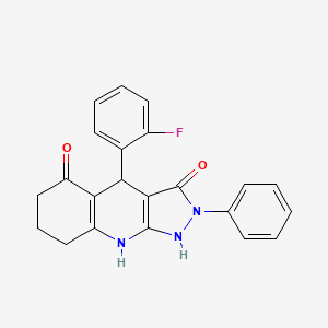 4-(2-fluorophenyl)-2-phenyl-4,7,8,9-tetrahydro-1H-pyrazolo[3,4-b]quinoline-3,5(2H,6H)-dione