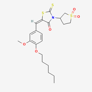 (5E)-3-(1,1-dioxidotetrahydrothiophen-3-yl)-5-[4-(hexyloxy)-3-methoxybenzylidene]-2-thioxo-1,3-thiazolidin-4-one