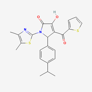 (4E)-1-(4,5-dimethyl-1,3-thiazol-2-yl)-4-[hydroxy(thiophen-2-yl)methylidene]-5-[4-(propan-2-yl)phenyl]pyrrolidine-2,3-dione