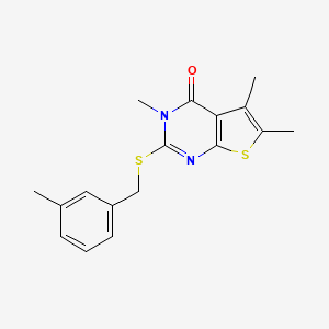 molecular formula C17H18N2OS2 B15098845 3,5,6-trimethyl-2-[(3-methylbenzyl)sulfanyl]thieno[2,3-d]pyrimidin-4(3H)-one 